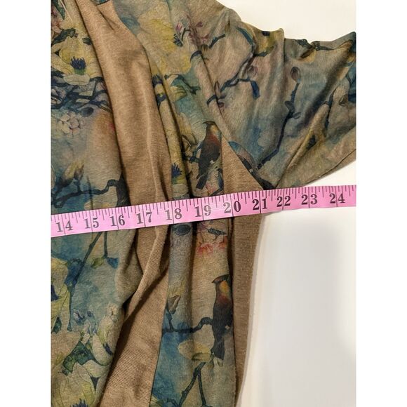Soft Surroundings Floral Tea Garden Topper Tiered Cardigan Sweater Bird Boho LP - Picture 14 of 16
